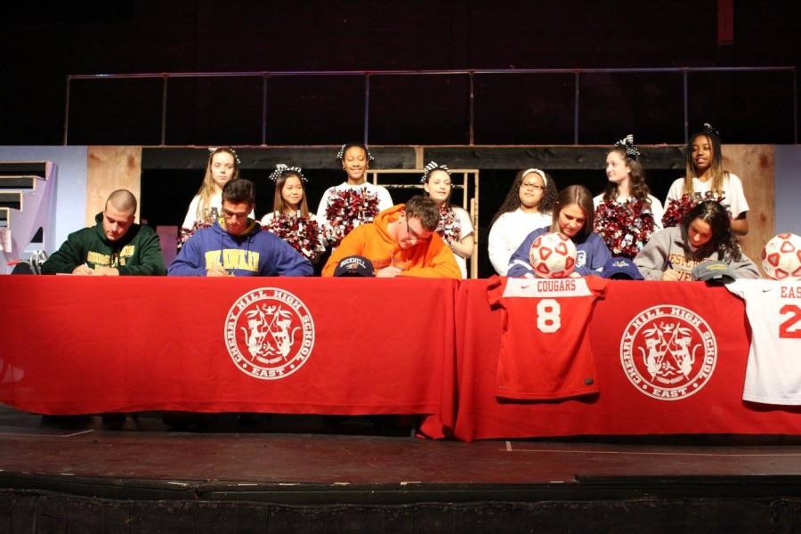 Easts athletes sign to play their sport in college.