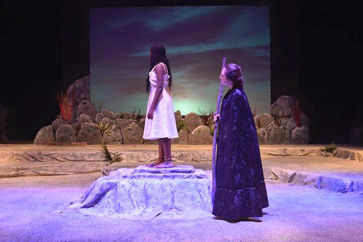 Jackie Orlando (17) and Bethelly Jean-Louis (17) perform in the Tempest.