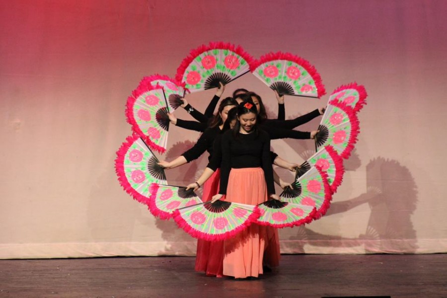 The Korean Culture Club performs in the Multicultural day auditorium.