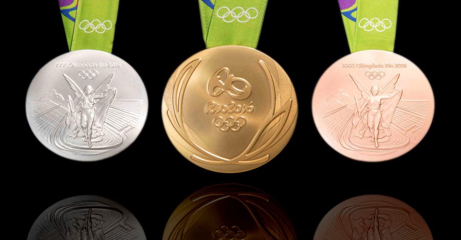 The+medals+for+the+Olympic+champions+of+the+Rio+2016+Olympics.+