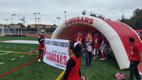 East Cougars get ready to enter the new field. 