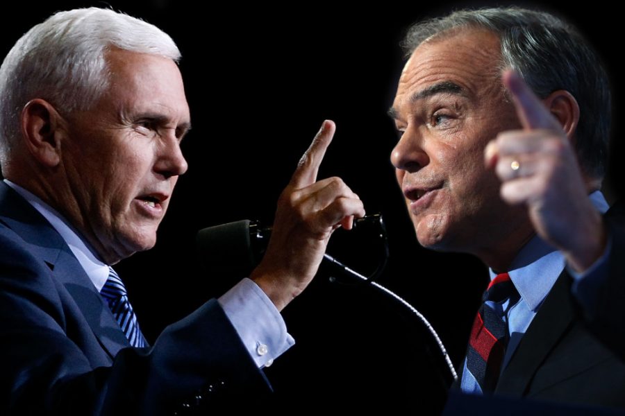 Senator+Tim+Kaine+and+Governor+Mike+Pence+take+to+the+stage+Tuesday+evening+to+defend+their+running+mates.+