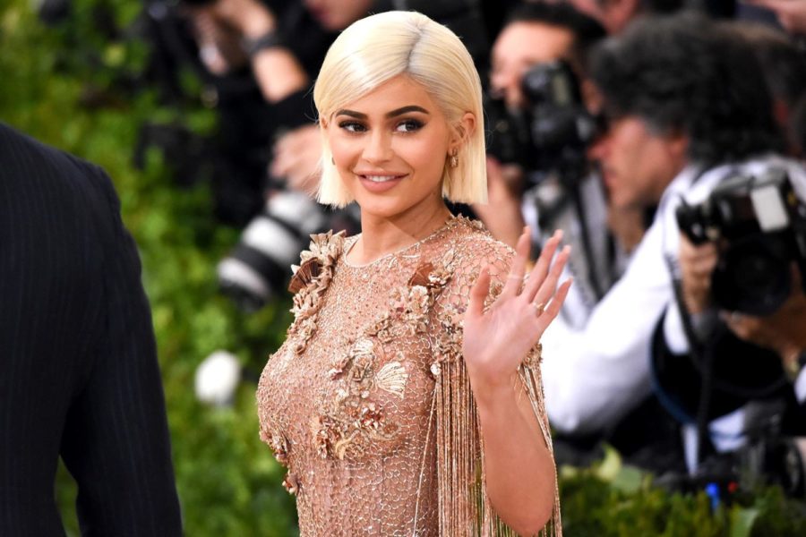 Kylie Jenner walks the red carpet at the Met Gala.
