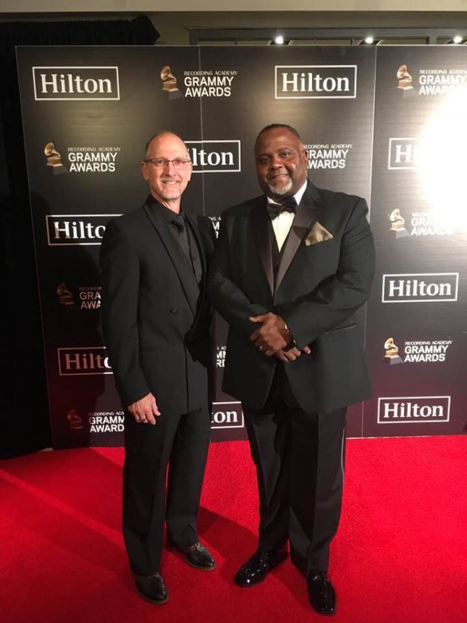 Easts Small Engines teacher and Band instructor, Mr. Cecil Leonard, walks the red carpet at The 60th Annual Grammy Awards