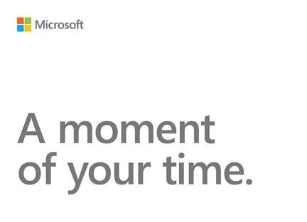 Microsofts invitation gives away no spoilers, as it only requests A moment of your time.