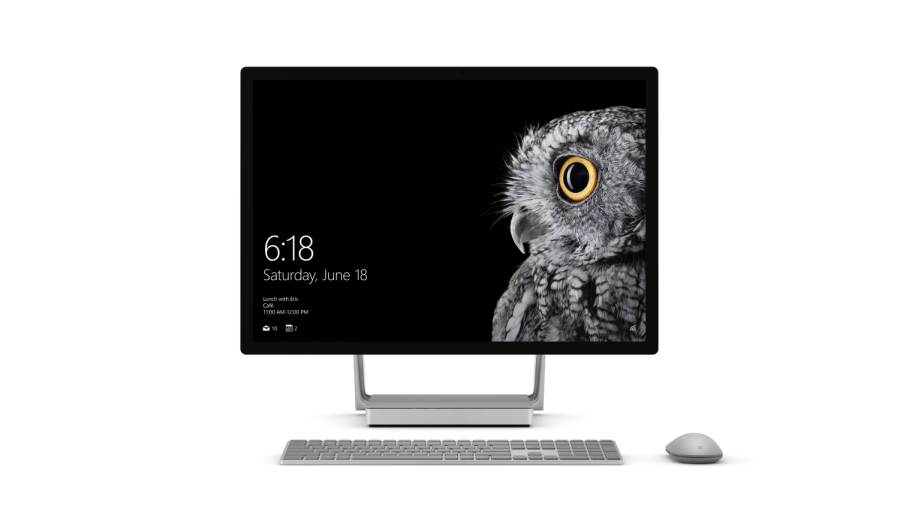 The original Surface Studio, with keyboard and Mouse