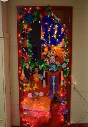 Spirit Week door made by the Latinos and Amigos club.