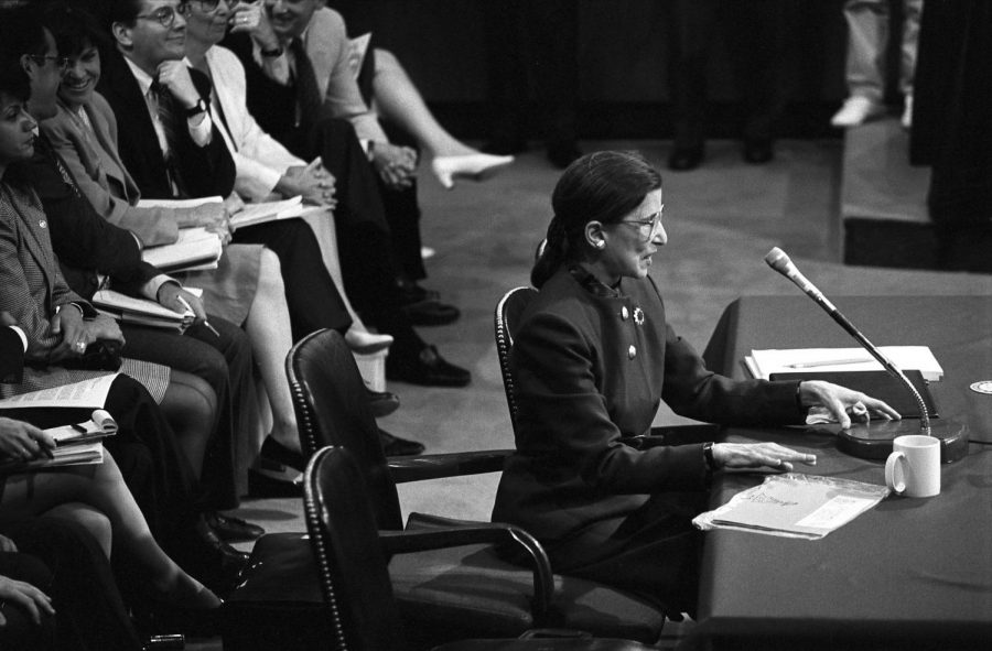 Ruth Bader Ginsburg at her Supreme Court hearing in 1993. 