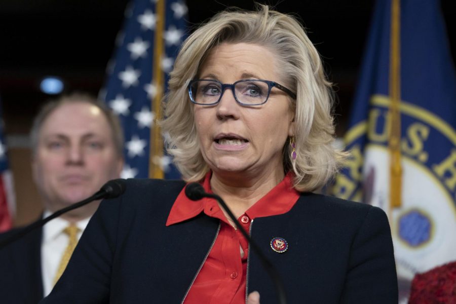 Liz Cheney. Republican from Wyoming, is facing backlash and possible repercussions from fellow Republicans in Congress.