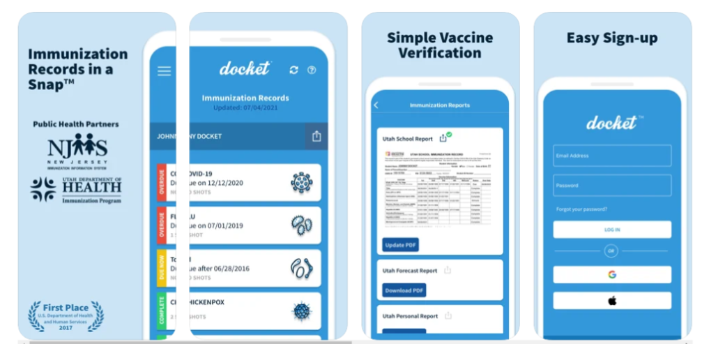 Docket provides users with quick and convenient access to COVID-19 vaccination records