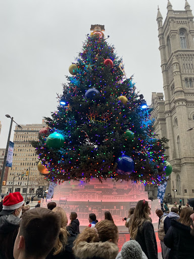 This festive walk started off at the giant Christmas tree in Center City