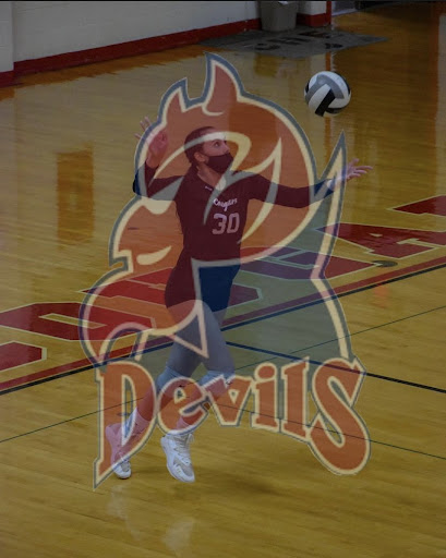 Gabbie Hart ('22) playing volleyball for the Cherry Hill East Cougars'