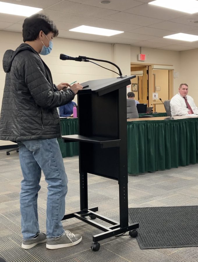 Students speak for later start times at the BOE meeting on March 29th, 2022.