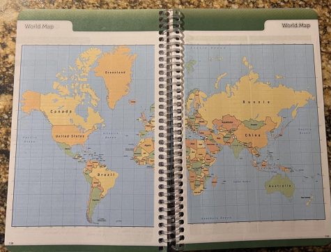 The world map on pages 138 and 139 of the 2022-2023 East planner.
