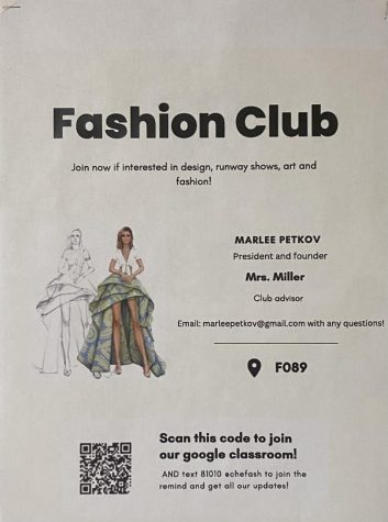 Fashion Club posters can be found around the school.