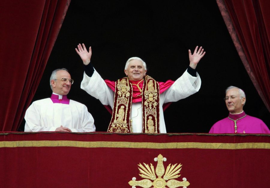 Pope Benedict XVI from the central balcony of St. Peters’ Basilica, 2005