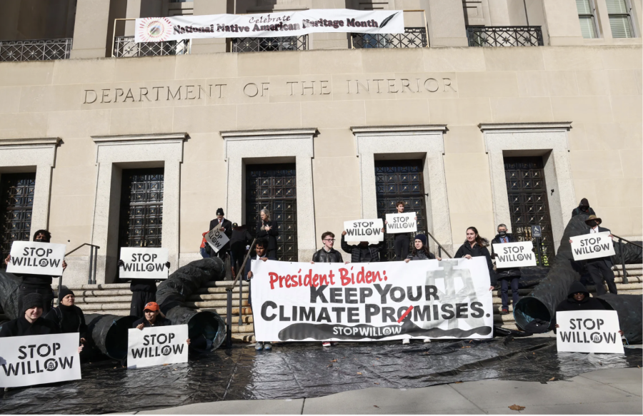 Environmentalists oppose the project outside the Department of the Interior 