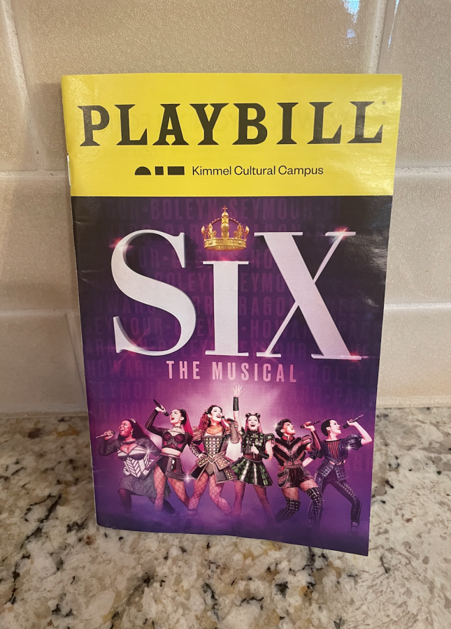 The playbill from SIX the musical at the Academy of Music in Philadelphia.