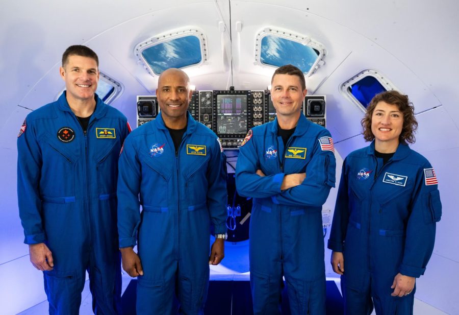 The Artemis II crew poses for a picture.