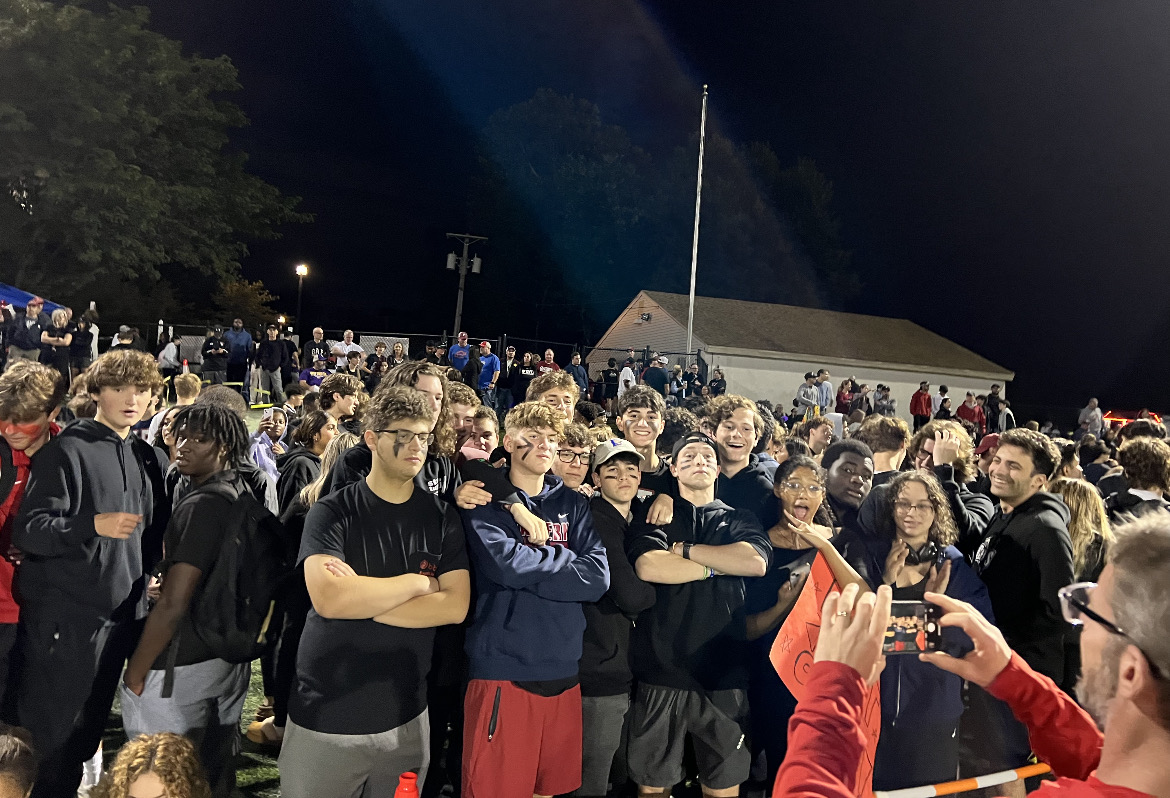 The East/West game drew a big crowd to the student section, with hundreds gathering along the sidelines.