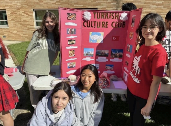 Leaders of Turkish Cultural Club share information at the 2023 Activities Fair. 