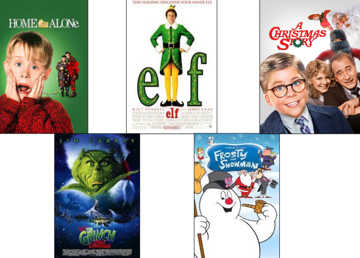 (1) Home Alone (2) Elf (3) A Christmas Story (4) The Grinch (5) Frost the Snowman
