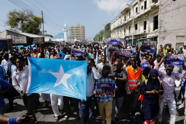 Somali citizens march against the deal between Somaliland and Ethiopia (Courtesy of Feisal Omar/Reuters)
