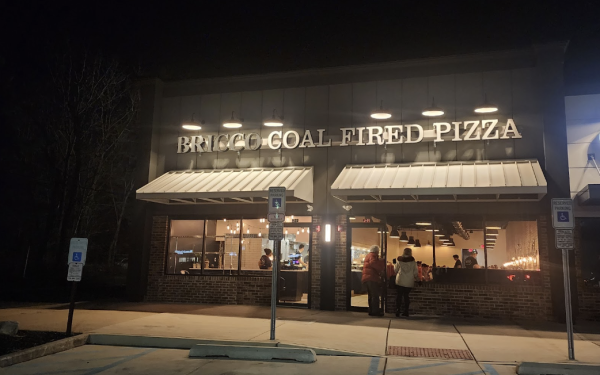 The outside of Bricco Coal Fired Pizza.