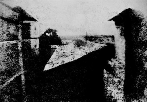 A refined version of the first photograph ever taken, View From the Window at Le Gras, 1826