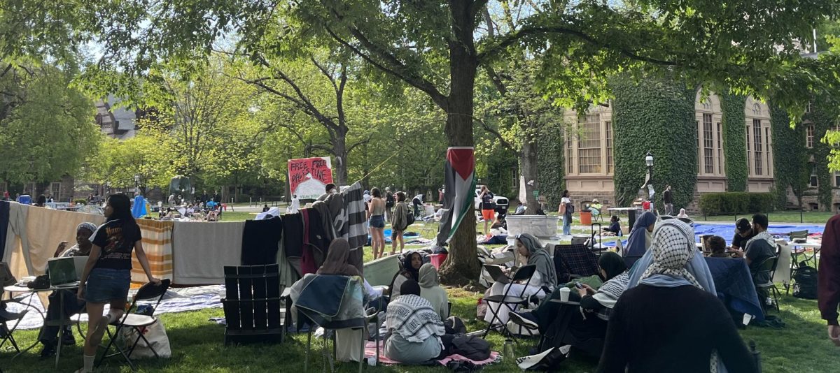 The pro-Palestine encampment at Princeton University.