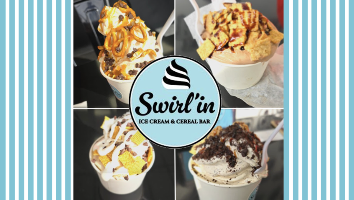 Some of the ice cream options offered at Swirlin
