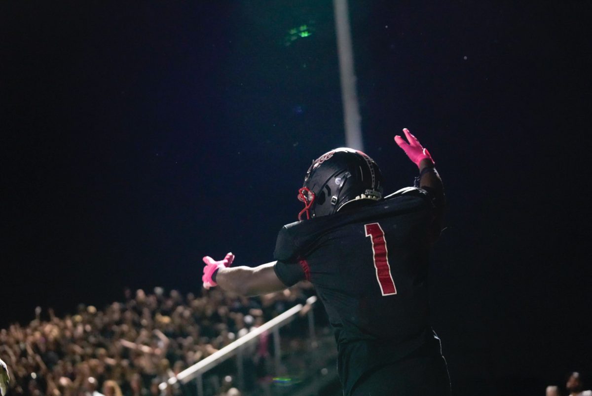 Isaiah Donaldson ('25) firing up the crowd after his touchdown