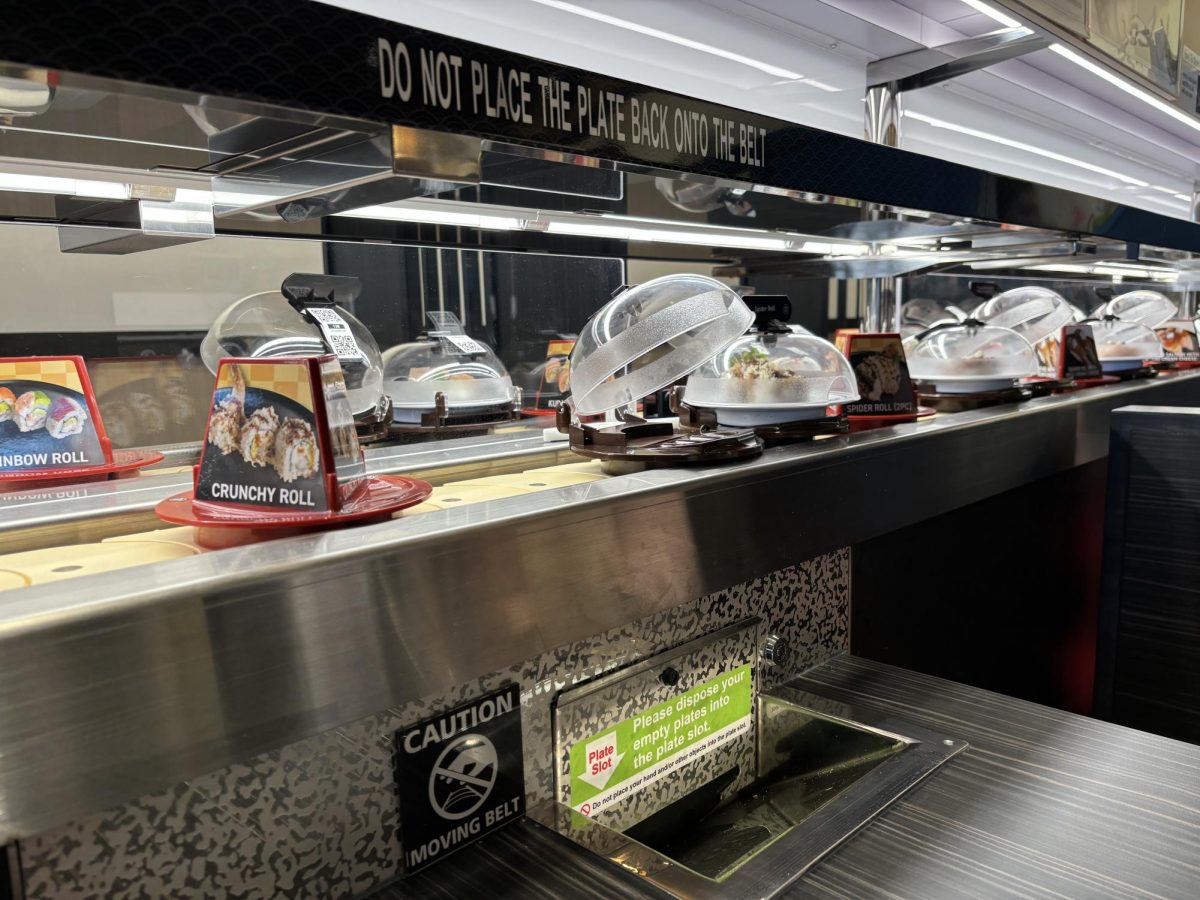 Pictured above are the revolving conveyor belts in Kura Revolving Sushi Bar.