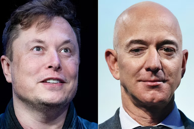 With Donald Trump's reelection, billionaires like Elon Musk and Jeff Bezos gain billions of dollars (Courtesy of The New Republic). 