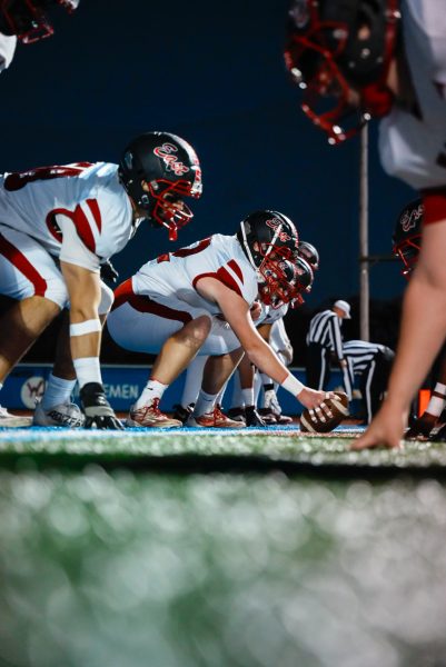 Cougars lining up and waiting for the ball to get snapped.