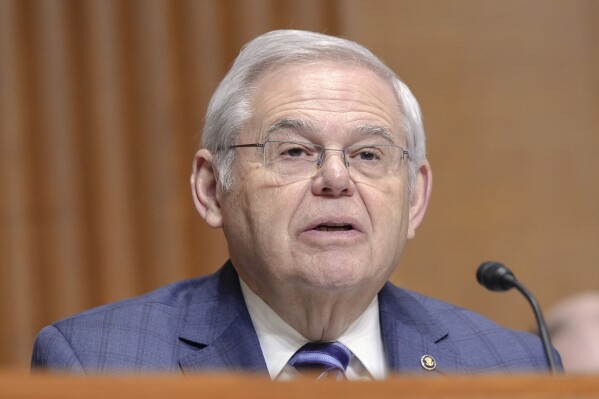 Sen. Bob Menendez faces his second corruption trial on charges of bribery, extortion and acting as a foreign agent (Courtesy of AP News). 