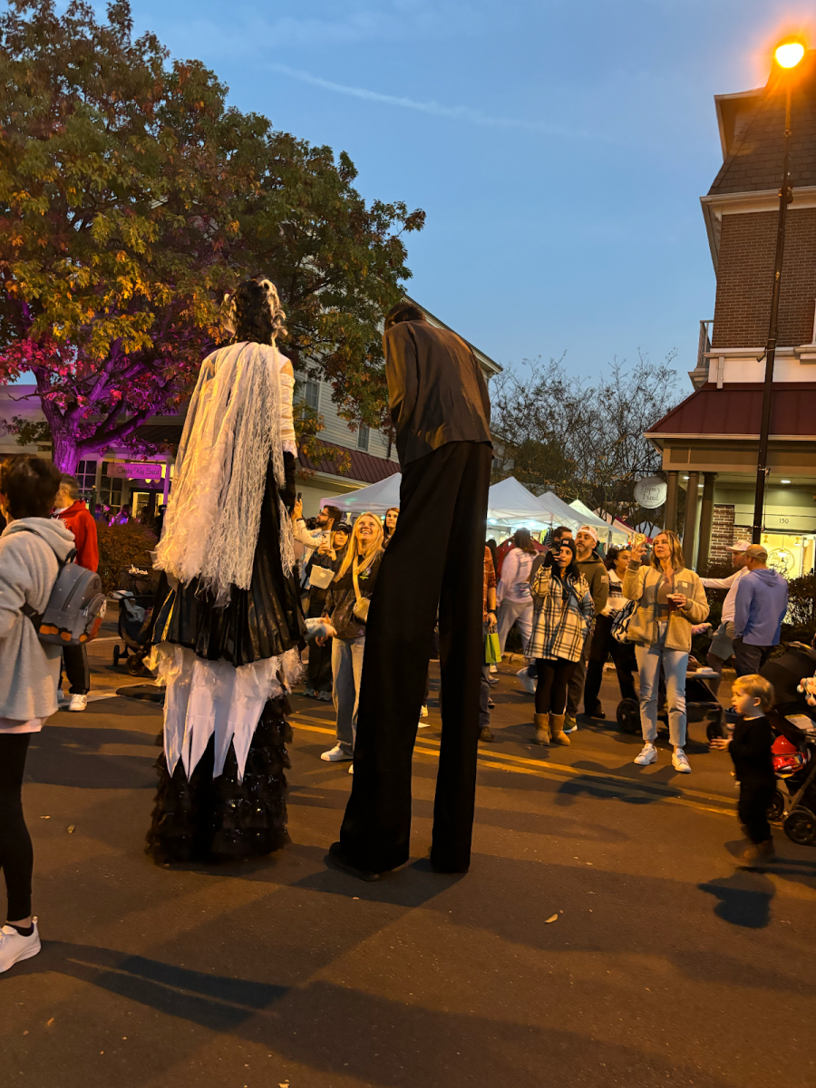 Two monsters dressed up for the festival. 