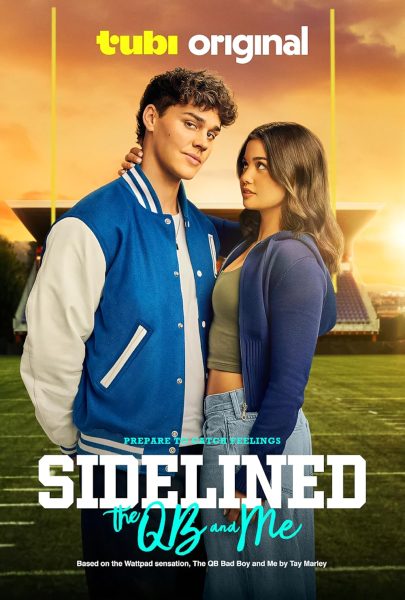 Noah Beck and Siena Agudong pose for the promo photo for "Sidelined: The QB & Me"