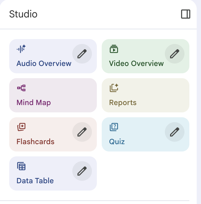 AI tools like NotebookLM can create videos, graphics and flashcards.