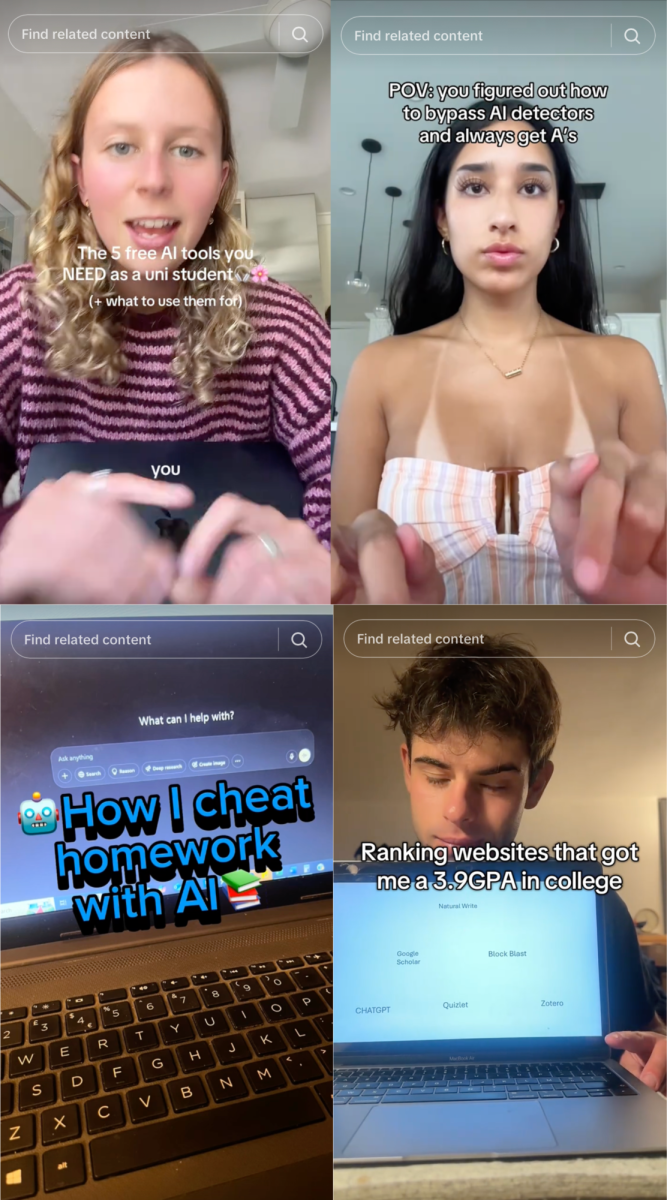 Influencers promote AI study tools to students on social media.