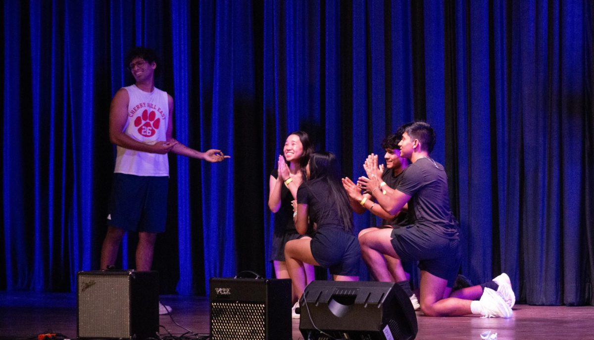 The members of Mr. Samuscular's act beg him to teach them how to be villains.