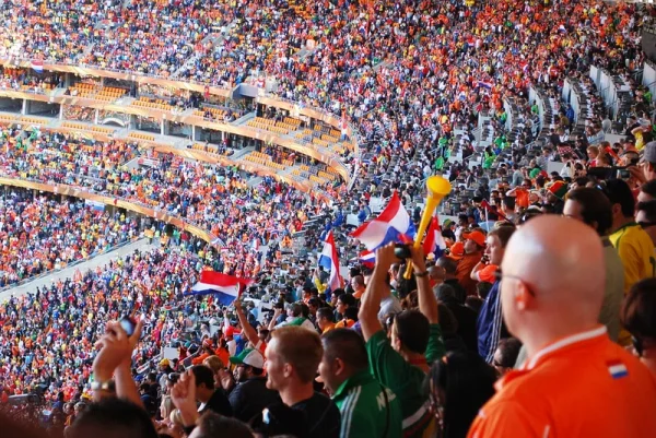 World Cup excites fans across the East Coast. Fans Cheer During The Netherlands vs.
Denmark Soccer Match
 by Flickr is licensed under CC0 1.0.