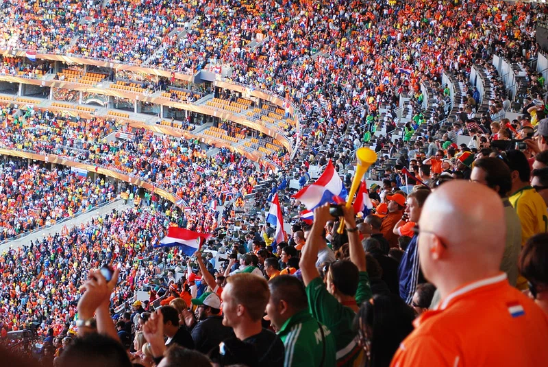 World Cup excites fans across the East Coast. Fans Cheer During The Netherlands vs.
Denmark Soccer Match
 by Flickr is licensed under CC0 1.0.